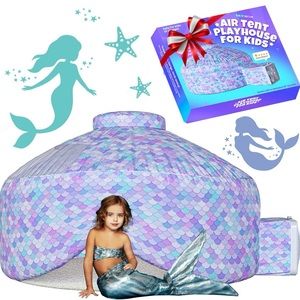 Large mermaid box fan, blowup tent